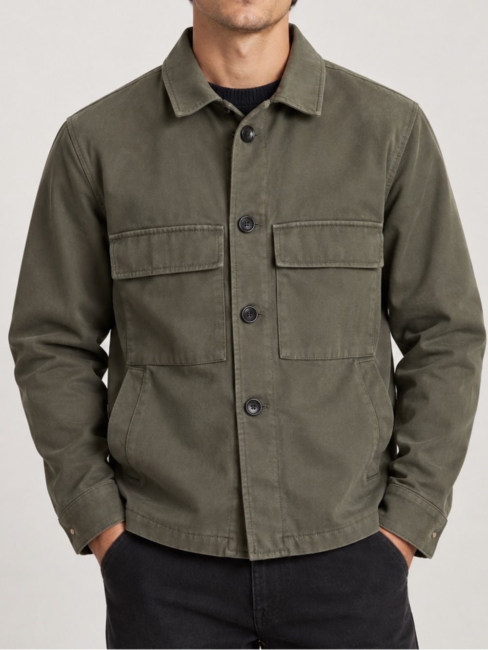 Zara Men’s Olive Green Utility Field Jacket Size Small